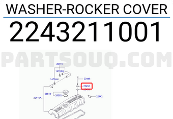 Hyundai / KIA 2243211001 WASHER-ROCKER COVER