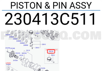 Hyundai / KIA 230413C511 PISTON & PIN ASSY