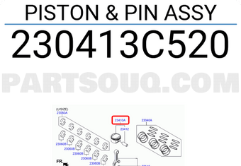 Hyundai / KIA 230413C520 PISTON & PIN ASSY