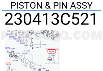 Hyundai / KIA 230413C521 PISTON & PIN ASSY
