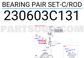 Hyundai / KIA 230603C131 BEARING PAIR SET-C/ROD