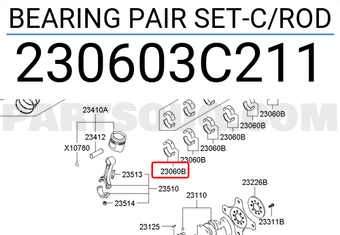 Hyundai / KIA 230603C211 BEARING PAIR SET-C/ROD