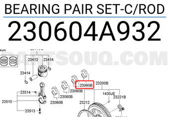 Hyundai / KIA 230604A932 BEARING PAIR SET-C/ROD