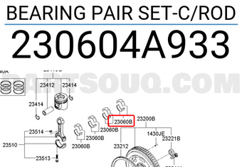 Hyundai / KIA 230604A933 BEARING PAIR SET-C/ROD