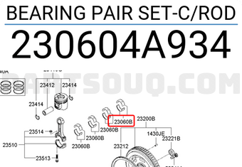 Hyundai / KIA 230604A934 BEARING PAIR SET-C/ROD