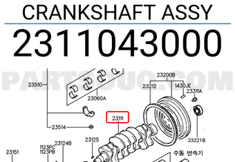 Hyundai / KIA 2311043000 CRANKSHAFT ASSY