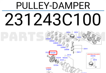 Hyundai / KIA 231243C100 PULLEY-DAMPER