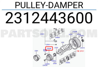 Hyundai / KIA 2312443600 PULLEY-DAMPER