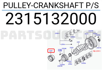 Hyundai / KIA 2315132000 PULLEY-CRANKSHAFT P/S