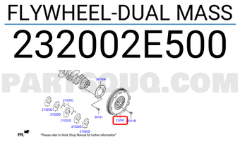 Hyundai / KIA 232002E500 FLYWHEEL-DUAL MASS