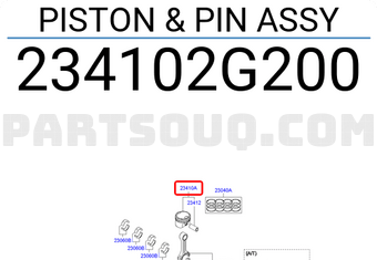Hyundai / KIA 234102G200 PISTON & PIN ASSY
