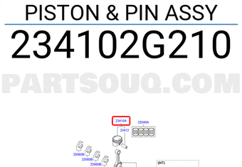 Hyundai / KIA 234102G210 PISTON & PIN ASSY