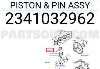 Hyundai / KIA 2341032962 PISTON & PIN ASSY
