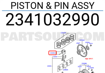 Hyundai / KIA 2341032990 PISTON & PIN ASSY