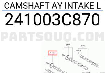 Hyundai / KIA 241003C870 CAMSHAFT AY INTAKE L