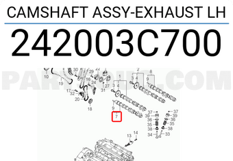 Hyundai / KIA 242003C700 CAMSHAFT ASSY-EXHAUST LH
