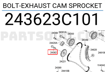 Hyundai / KIA 243623C101 BOLT-EXHAUST CAM SPROCKET