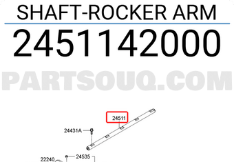 Hyundai / KIA 2451142000 SHAFT-ROCKER ARM