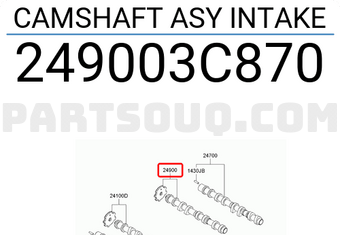Hyundai / KIA 249003C870 CAMSHAFT ASY INTAKE