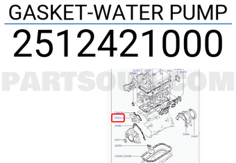 Hyundai / KIA 2512421000 GASKET-WATER PUMP