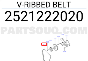 Hyundai / KIA 2521222020 V-RIBBED BELT