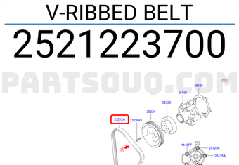 Hyundai / KIA 2521223700 V-RIBBED BELT