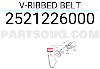 Hyundai / KIA 2521226000 V-RIBBED BELT
