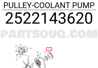 Hyundai / KIA 2522143620 PULLEY-COOLANT PUMP