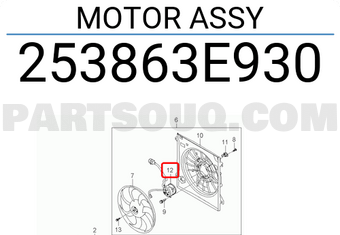 Hyundai / KIA 253863E930 MOTOR ASSY