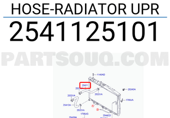 Hyundai / KIA 2541125101 HOSE-RADIATOR UPR