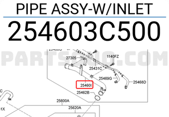 Hyundai / KIA 254603C500 PIPE ASSY-W/INLET