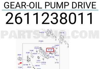 Hyundai / KIA 2611238011 GEAR-OIL PUMP DRIVE