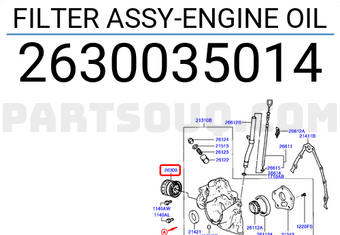 Hyundai / KIA 2630035014 FILTER ASSY-ENGINE OIL