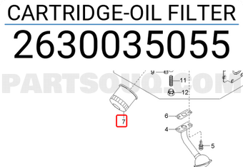 Hyundai / KIA 2630035055 CARTRIDGE-OIL FILTER