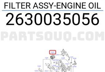 Hyundai / KIA 2630035056 FILTER ASSY-ENGINE OIL