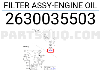 Hyundai / KIA 2630035503 FILTER ASSY-ENGINE OIL