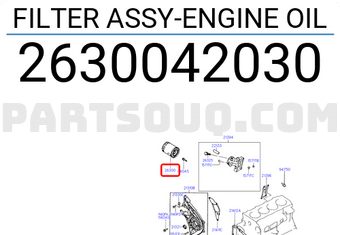 Hyundai / KIA 2630042030 FILTER ASSY-ENGINE OIL