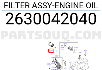 Hyundai / KIA 2630042040 FILTER ASSY-ENGINE OIL