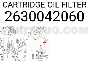 Hyundai / KIA 2630042060 CARTRIDGE-OIL FILTER