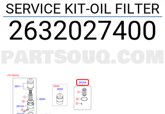 Hyundai / KIA 2632027400 SERVICE KIT-OIL FILTER