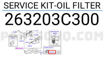 Hyundai / KIA 263203C300 SERVICE KIT-OIL FILTER