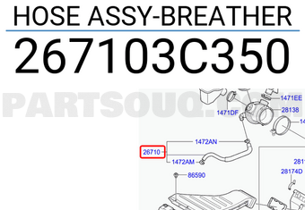 Hyundai / KIA 267103C350 HOSE ASSY-BREATHER