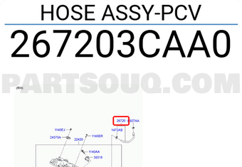 Hyundai / KIA 267203CAA0 HOSE ASSY-PCV