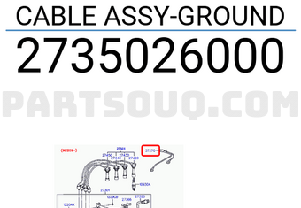 Hyundai / KIA 2735026000 CABLE ASSY-GROUND