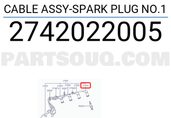 Hyundai / KIA 2742022005 CABLE ASSY-SPARK PLUG NO.1