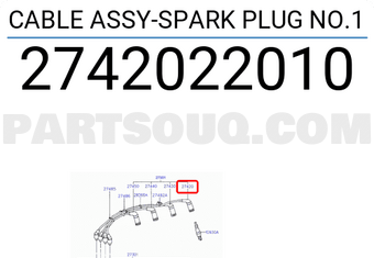 Hyundai / KIA 2742022010 CABLE ASSY-SPARK PLUG NO.1