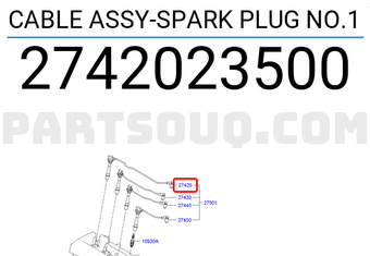 Hyundai / KIA 2742023500 CABLE ASSY-SPARK PLUG NO.1