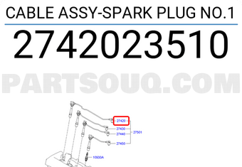 Hyundai / KIA 2742023510 CABLE ASSY-SPARK PLUG NO.1