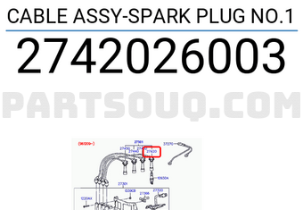 Hyundai / KIA 2742026003 CABLE ASSY-SPARK PLUG NO.1