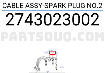Hyundai / KIA 2743023002 CABLE ASSY-SPARK PLUG NO.2